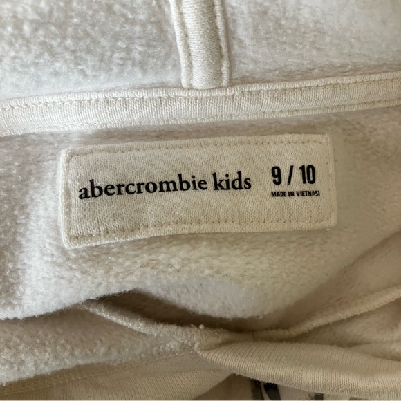 Abercrombie Kids White Popover Hoodie Size 9 10 Bows Sweatshirt Legging Friendly - Picture 3 of 9